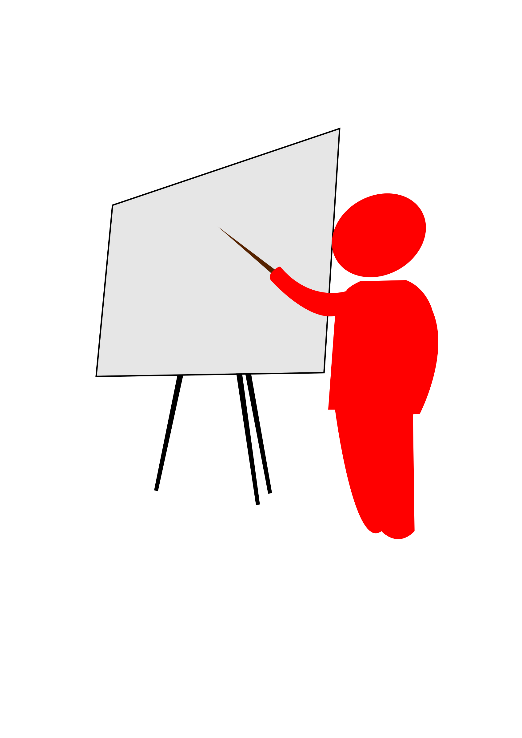 Clipart - teacher explains pointing to the blackboard