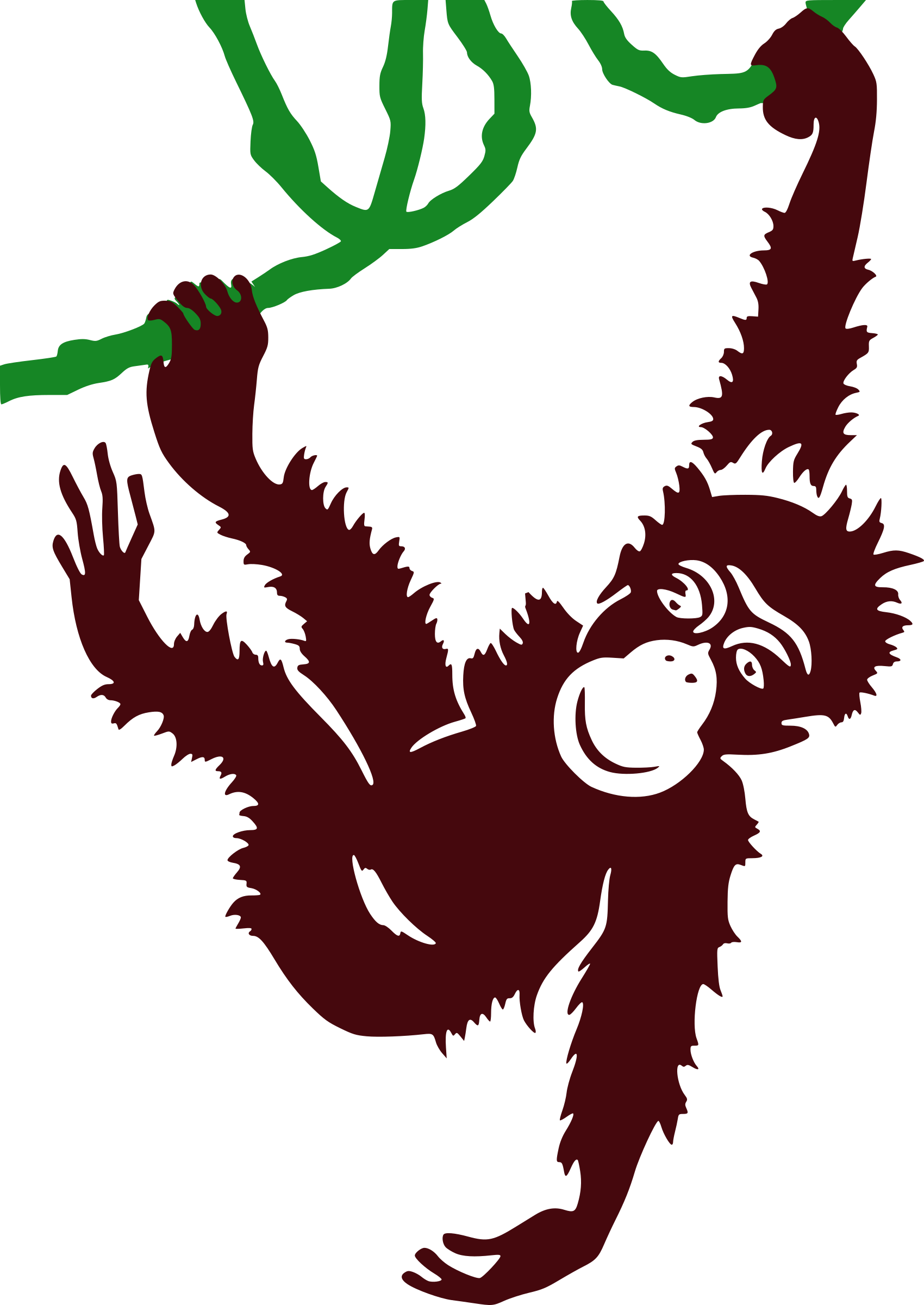 Clipart - Hanging Monkey
