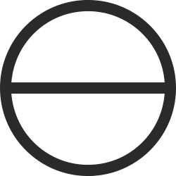 Circle with Horizontal diameter by alkon - Archaic symbol of the Divine Mother-Nature within an all-embracing Absolute Infinitude. First manifestation of the creative but still passive Matter-Nature. More info: http://www.philaletheians.co.uk/Study%20notes/Theosophy%20and%20Theosophists/Keys%20to%20the%20Mystery%20Language.pdf