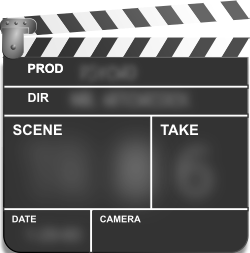 movie clapboard graphic