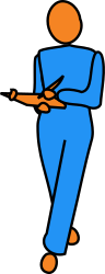 Checkup by bitterjug - Figure walking and writing on a clipboard