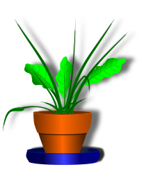 flower and flowerpot by hatalar205 - A simple flower and flowerpot clipart.