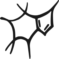 Caffeine Daemon by corenominal - A stylised caffeine molecule. It was sketched by hand with a cheap ballpoint pen, scanned and converted to SVG.
