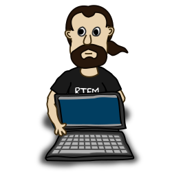 Comic characters: Laptop by nicubunu - Comic characters: a bearded guy holding a laptop