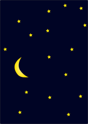 Moon in dark night sky full of stars by Machovka - 