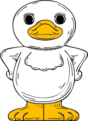 standing duck by johnny_automatic - a cartoon of a duck standing human like from a U.S. patent drawing