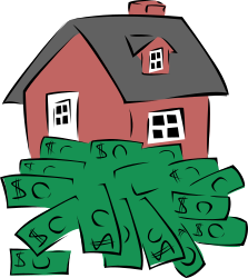 House sitting on a pile of money by Gerald_G - To fulfill a request on the wiki request page.