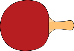 Table tennis racquet by laobc - A red table tennis racquet. Uma raquete vermelha de tênis de mesa (pingue pongue).