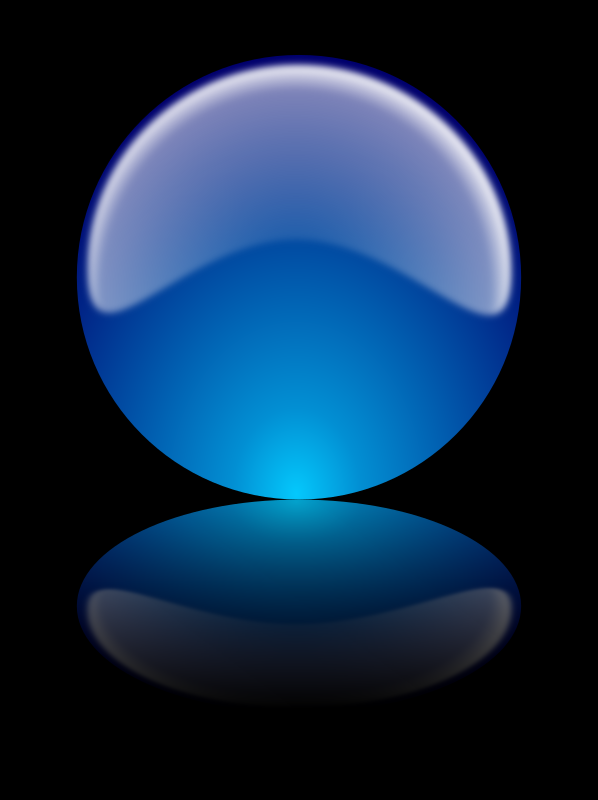 Glossy sphere w/reflex. Esfera brillante con reflejo.