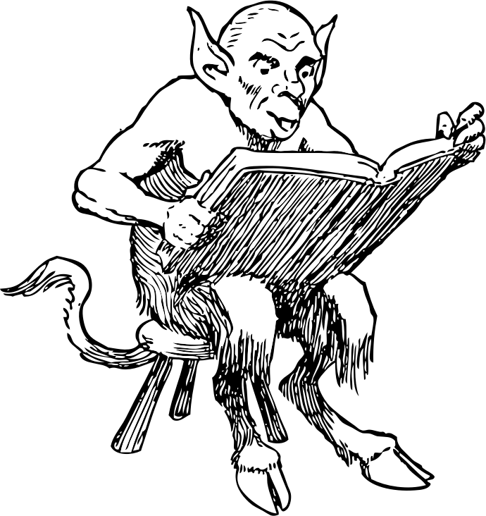 demon reading book