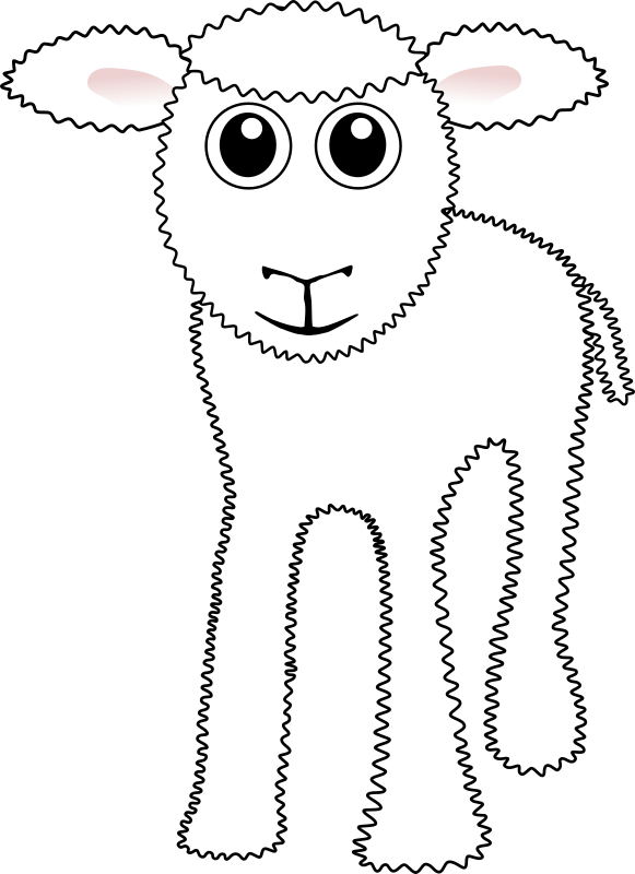 Funny White Lamb Cartoon
