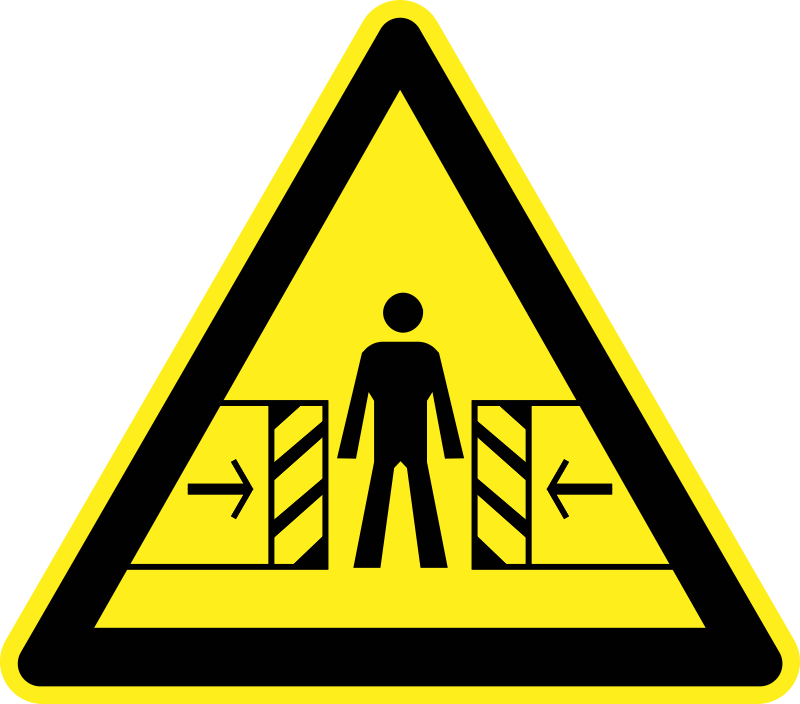 Crushing Risk Warning Sign