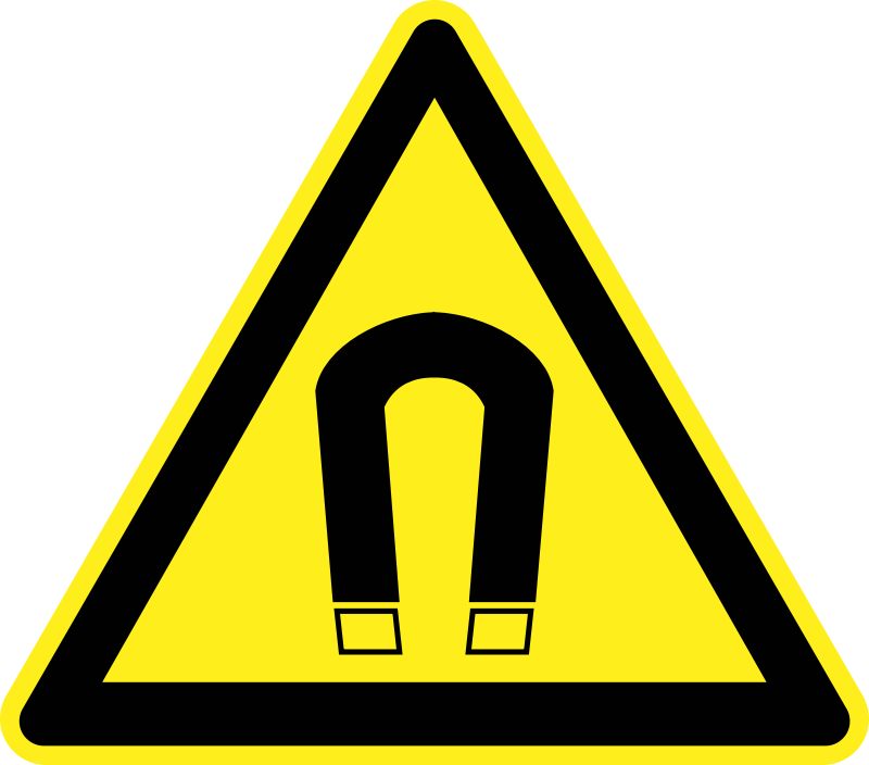 Strong Magnetic Field Warning Sign