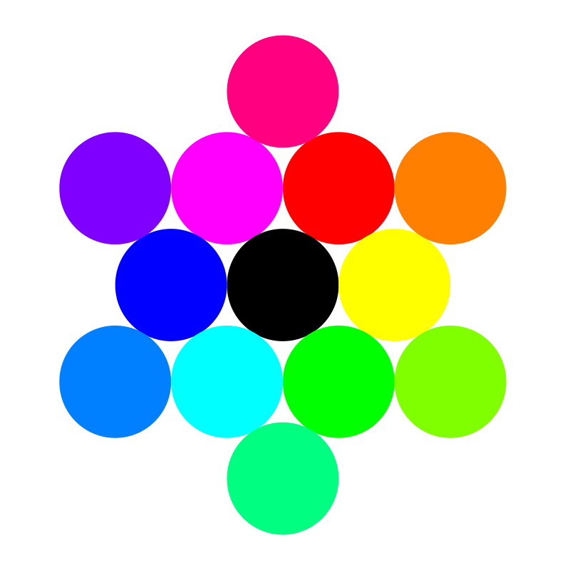 13 circles rainbow