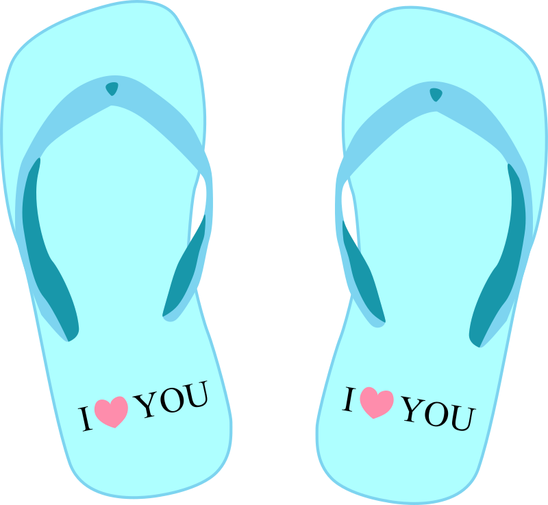 Thong light blue with "I love you"