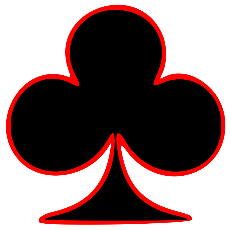 Outlined Club Playing Card Symbol