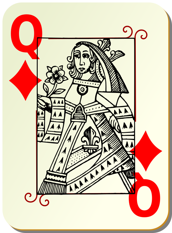 Guyenne deck: Queen of diamonds