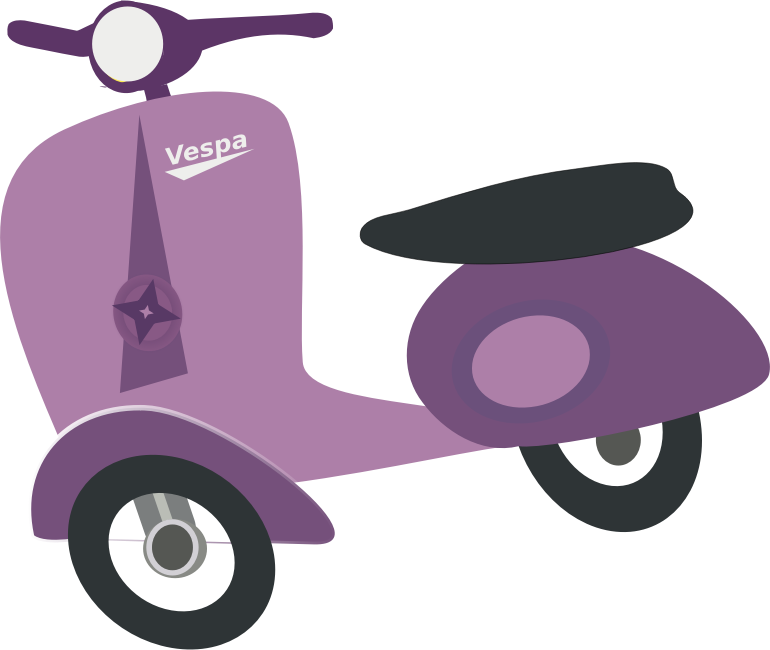 Purple Vespa scooter