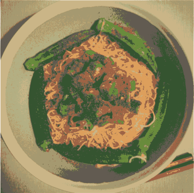 okra shrimp noodle 