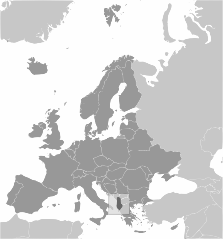 Albania location labeled