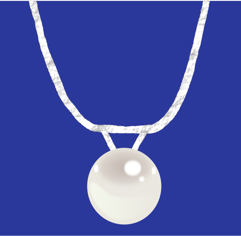 Single pearl necklace on silver chain
