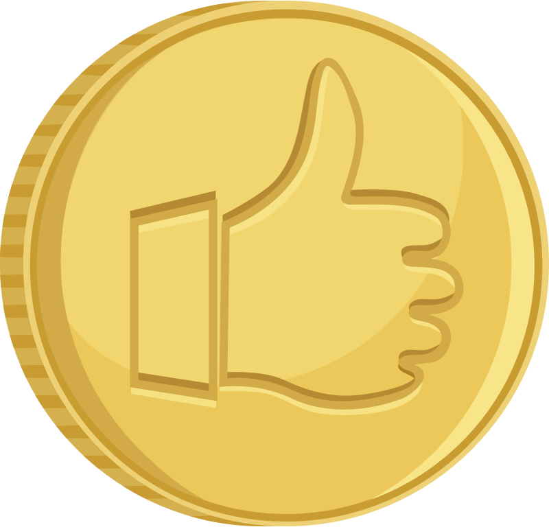 Coin thumbs up
