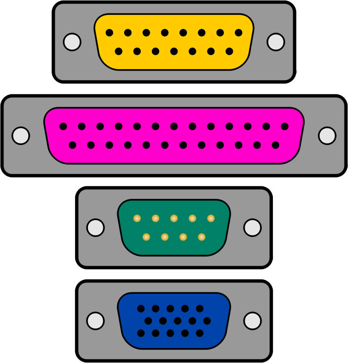 Game, parallel, serial and VGA ports
