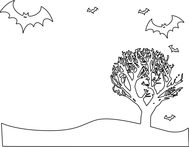 Halloween Landscape Coloring Page