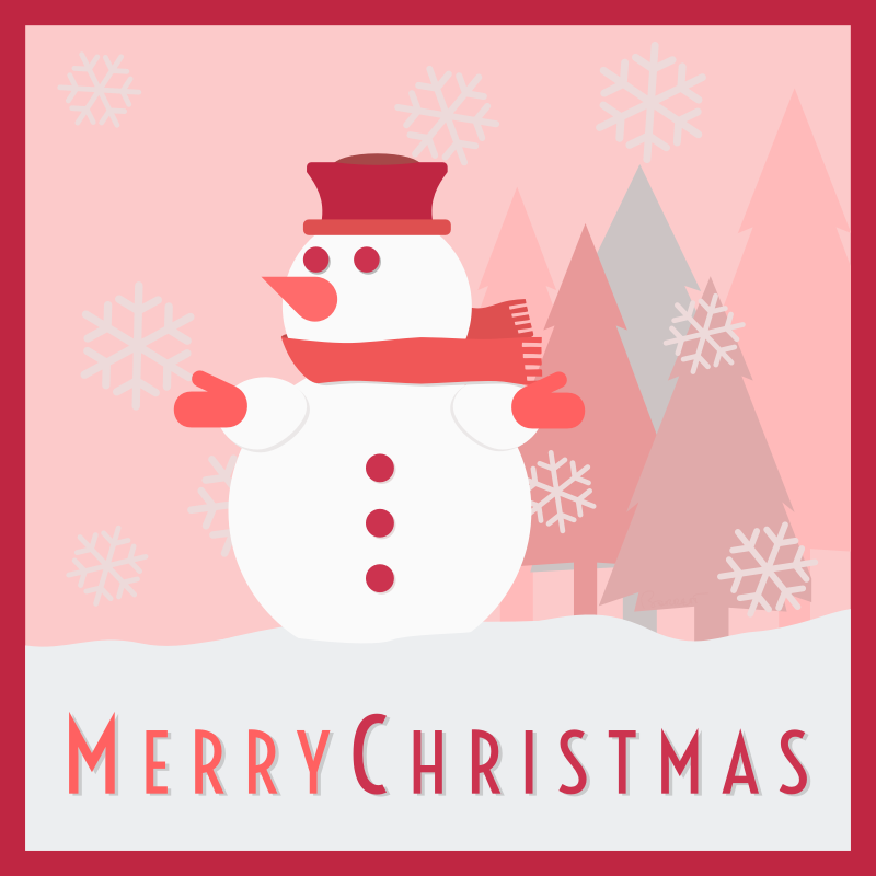 Snowman Merry Christmas Card