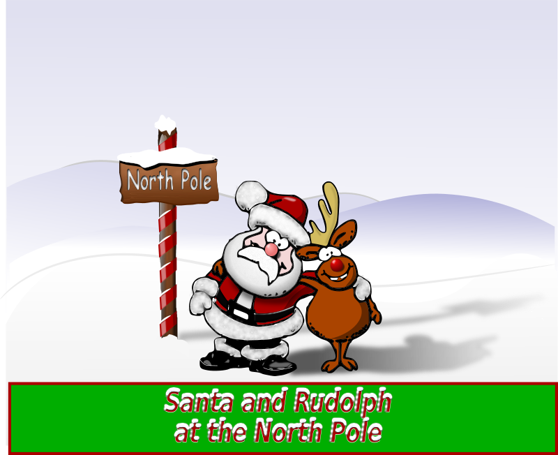 Santa and Rudolph at the North Pole