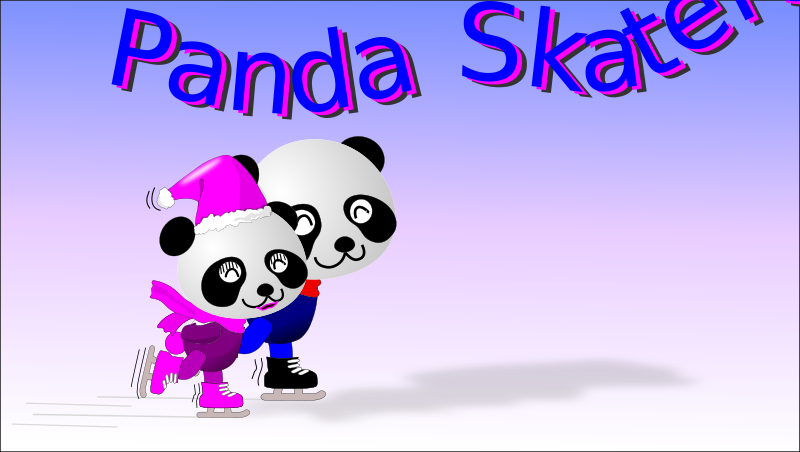 Pandas Ice Skating