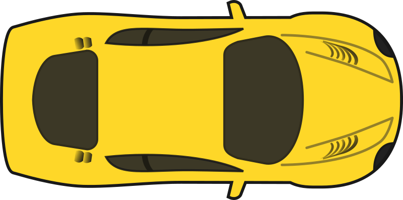 Yellow Racing Car (Top View)