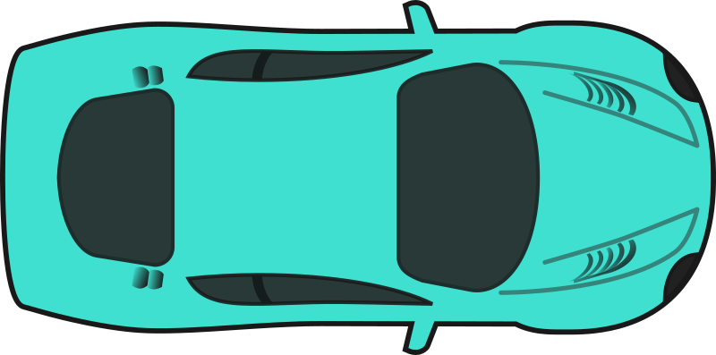 Turquois Racing Car (Top View)