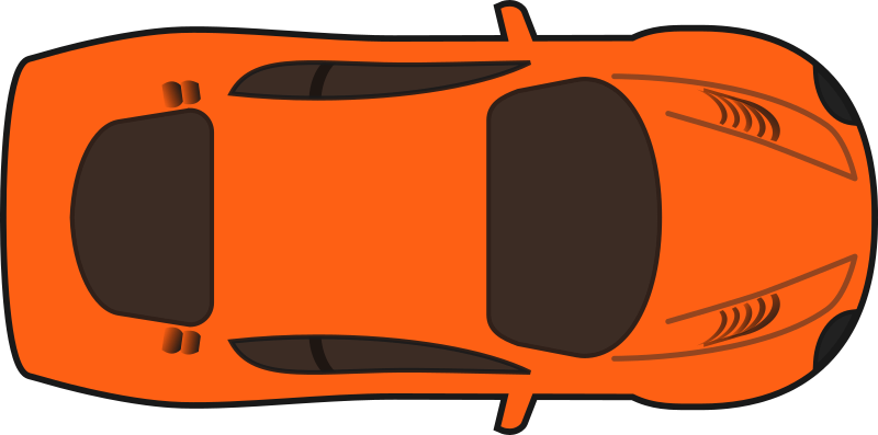 Orange Racing Car (Top View)
