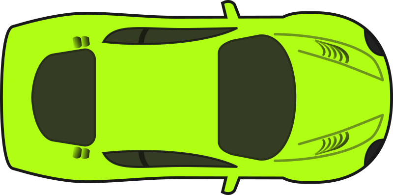 Bright Green Racing Car (Top View)