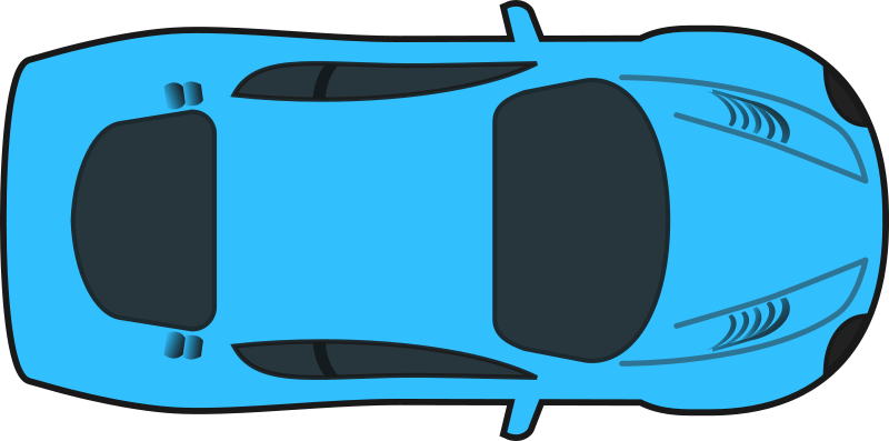 Blue Racing Car (Top View)