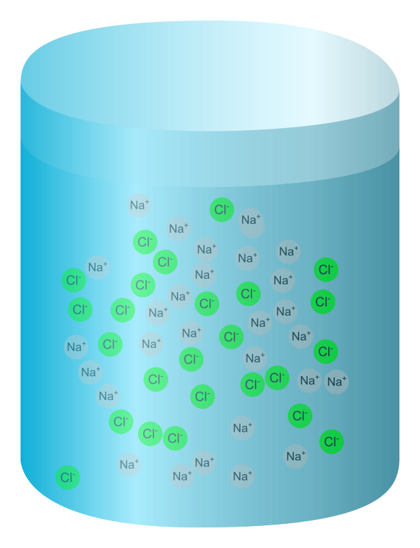 Salt water (ions displayed)