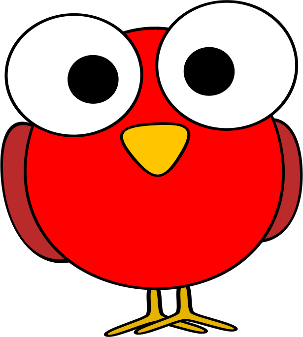 Red googley-eye bird