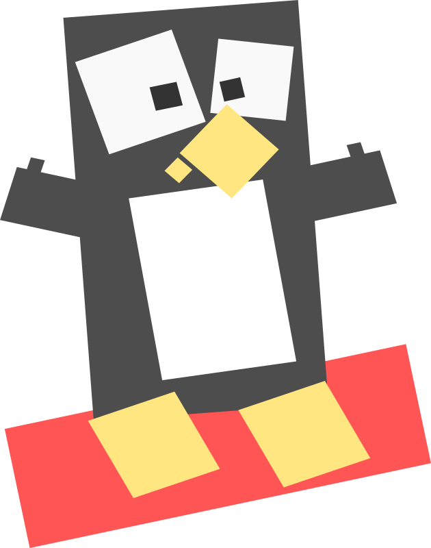 Square animal cartoon penguin