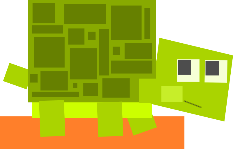 Square animal cartoon turtle