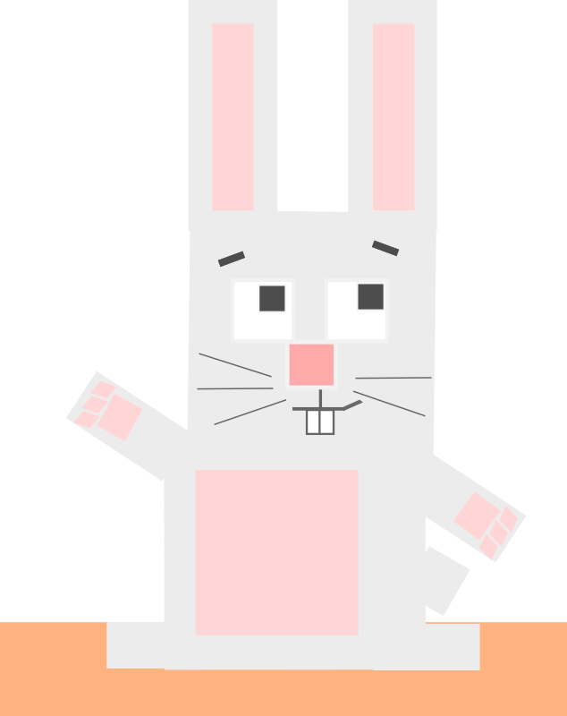 Square animal cartoon rabbit