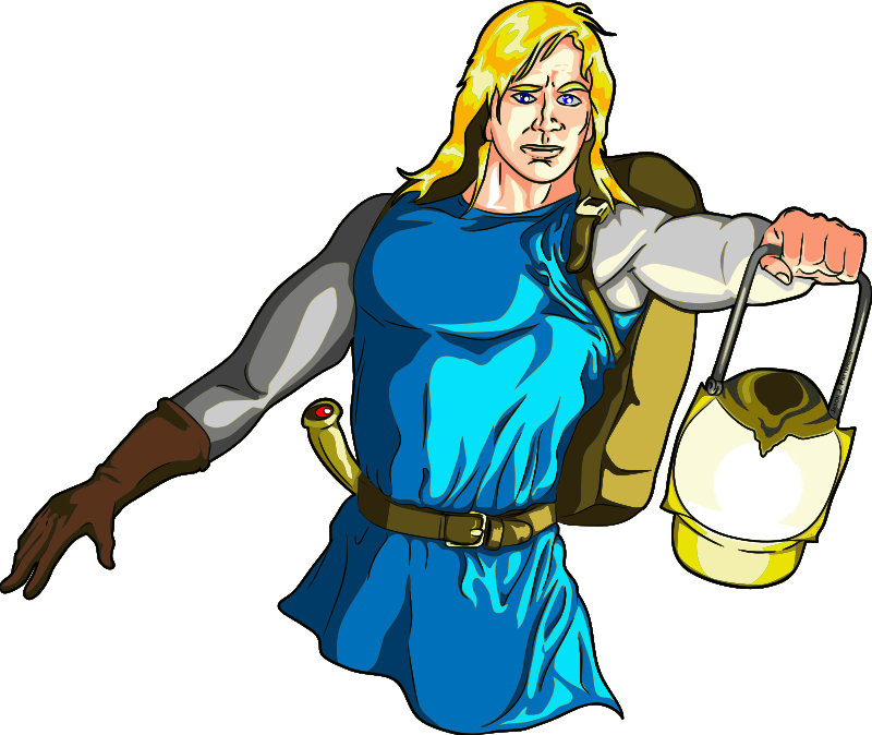 Blonde Male Medieval Adventurer with Lantern - Highlights
