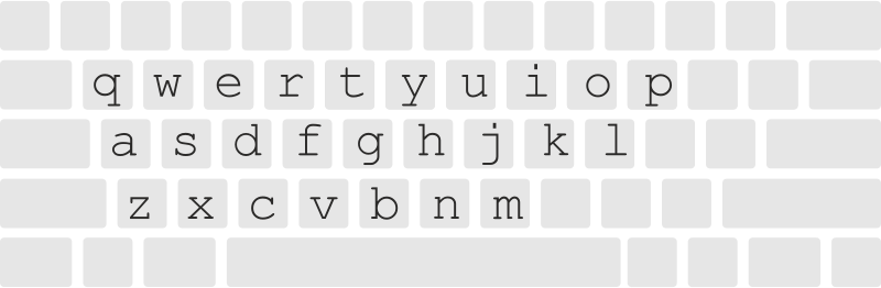 Keyboard layout with letters