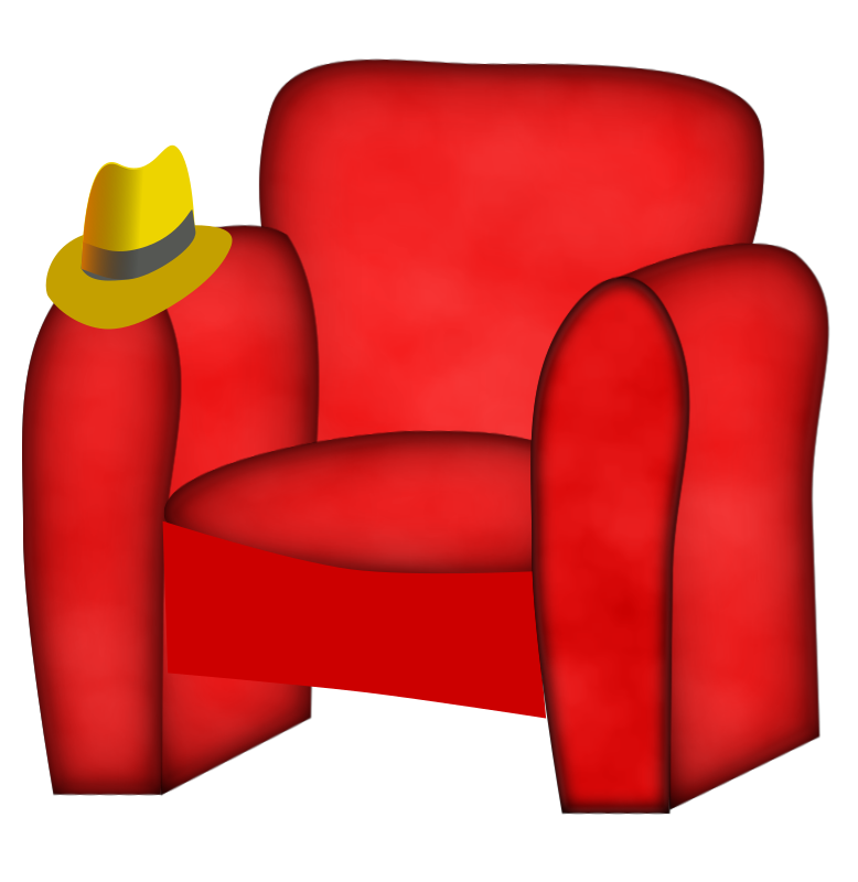 hat on a chair .