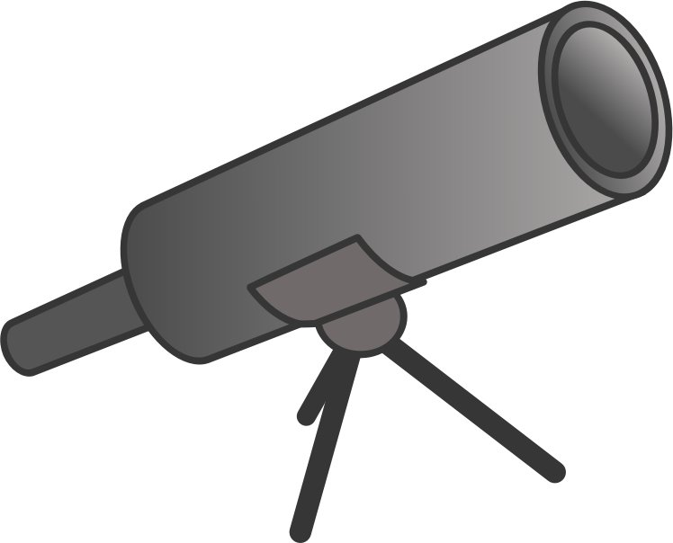 Simple grey cartoony telescope