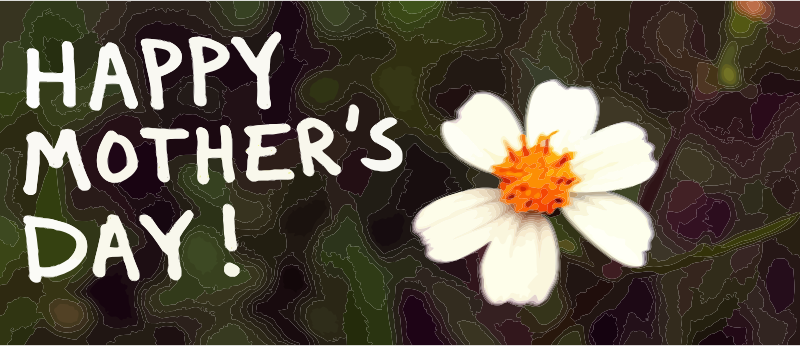 Happy Mother's Day banner with flower