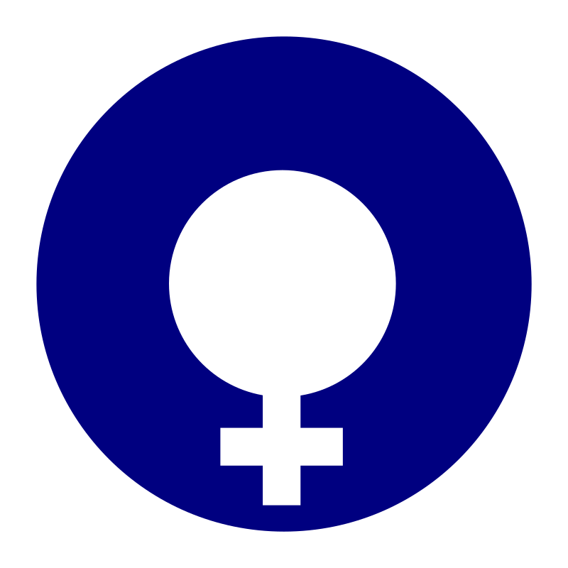 female gender symbol filled in a circle
