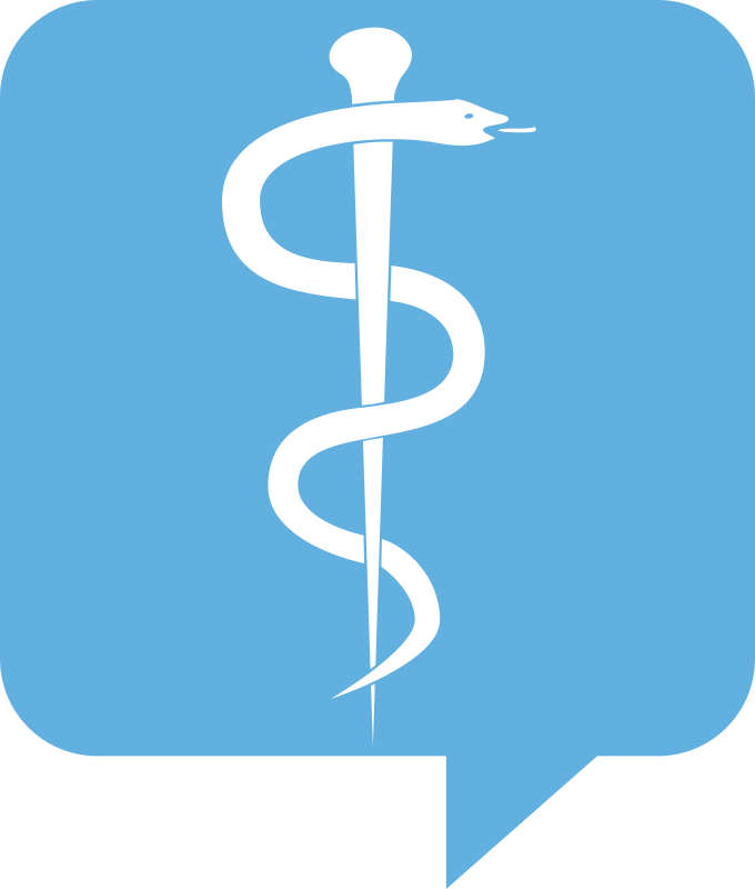 Snake Pole Logo for Health.SE. No background. White snake