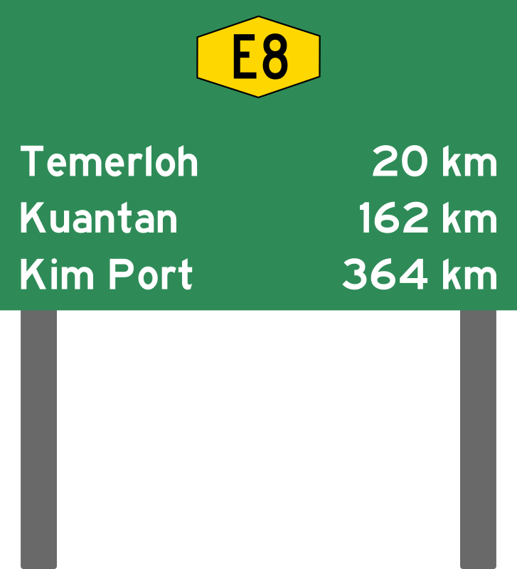 Malaysia Expressway Distance Sign