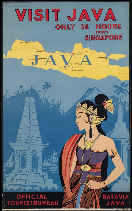 Vintage Travel Poster Java Indonesia